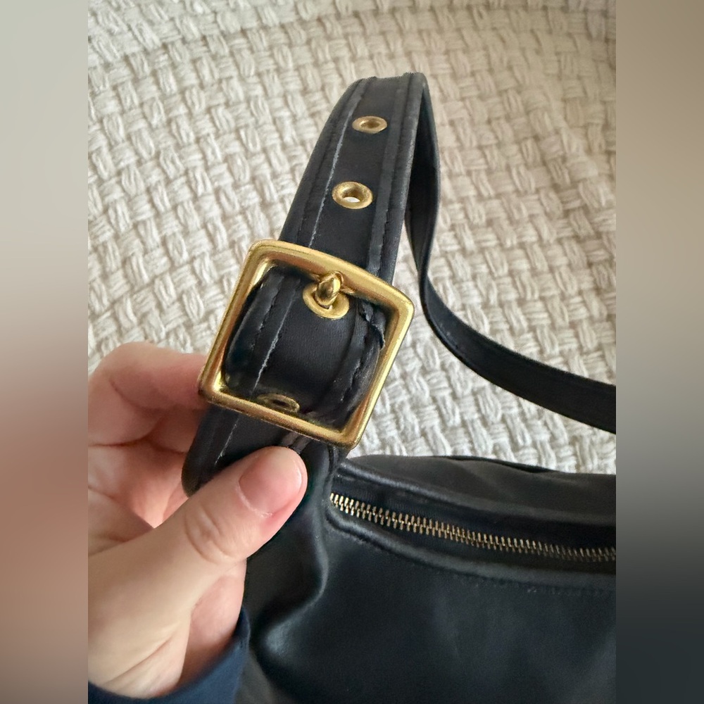 Vintage Old Coach Legacy Hobo Black Glove tan Leather - Picture 9 of 13